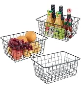 Pantry Organization and Storage 5 Pack, Wire Storage Baskets for Kitchen, Laundry, Garage, Fridge...