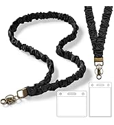POPLOPP Scrunchie Lanyard with ID Badges Holder for Women, Stretchy Lanyards for Teachers, Cute N...