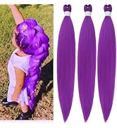 Purple Braiding Hair Pre stretched Yaki Ez Braid Braiding Hair Knotless Purple Braids 30inch