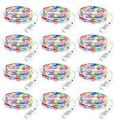 Minetom 12 Pack Fairy Lights Battery Operated String Lights, 8 Modes & Timer, 7ft 20LED Multicolo...