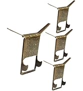 QCAA Steel Brick Hangar for Wall, Clip on Wall, Antique Brass, Made in Taiwan, 4 Pack
