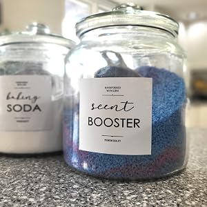 Laundry labels for glass jars