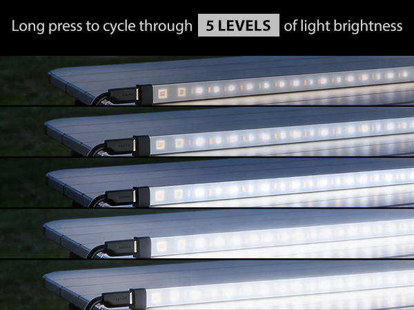 Flexible Waterproof LED Camping Light Strip with SOS Mode, RGB Ambient Lighting