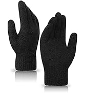 Achiou Winter Touchscreen Gloves Knit Warm Thick Thermal Soft Comfortable Wool Lining Elastic Cuf...