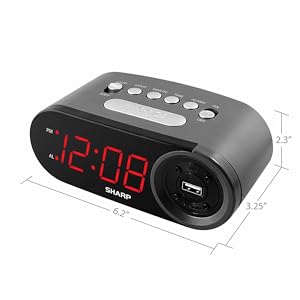 sharp alarm clock travel clock charging USB alarm clock bedroom office kitchen