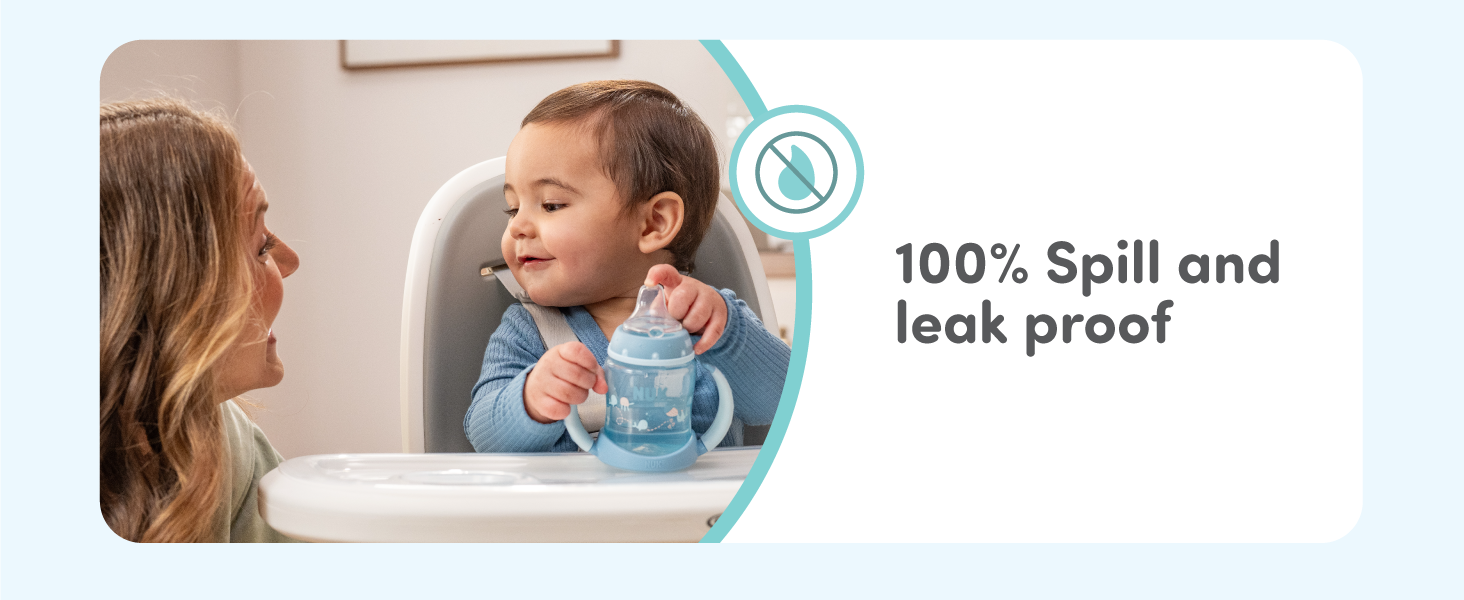 nuk first choise learner cup soft spout spill leak proof mickey mouse bpa free 6 months easy grip