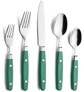 ANNOVA Silverware Set 20 Pieces Stainless Steel Color Handle With Rivet/Retro Flatware - 4 x Dinn...