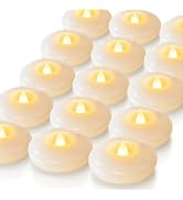 Homemory 24 Pack 3” Flameless Led Floating Candles, 200 Hour White Battery Operate Waterproof Tea...