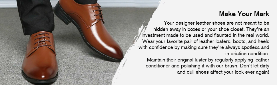 leather brush freshly buffed men formal leather shoes
