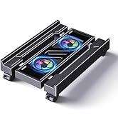 Adjustable Computer Tower Stand, Ventilated PC Stand for Floor with Cooler Fan, Mobile CPU Holder...