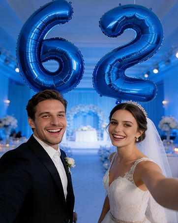 blue number balloons