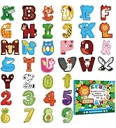 Large Size Magnetic Letters and Numbers Animal Cute Fridge Magnets ABC Alphabet Magnets for Toddl...