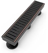 WEBANG 12 Inch Shower Linear Bronze Drain Rectangular Floor Drain with Accessories Capsule Patter...