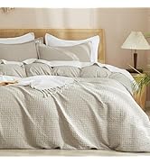 PHF Waffle Weave Duvet Cover Set Queen Size, No Snagging Ultra Soft Luxury Textured Breathable Co...