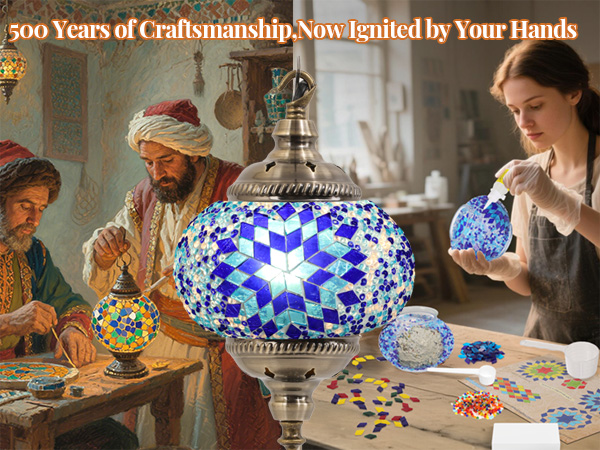 DIY Handmade handCrfat Antique Moroccan Stained Glass Turkish Mosaic table Lamp Kit for Adults