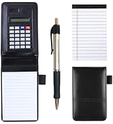 SAYEEC A7 Pocket Notepad with Calculator, Small Note Pad Holder Set with Refill Memo Books and Pe...