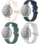 QHBAMD 4 Pack Watch Bands Compatible with Garmin Lily 2 Smart Watch, Quick Release Soft Silicone ...