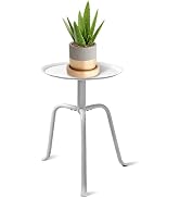 Uniqcovosa Plant Stand Indoor Outdoor, 11'' Round Black Mid Century Single Plant Table, 3-Leg Sma...
