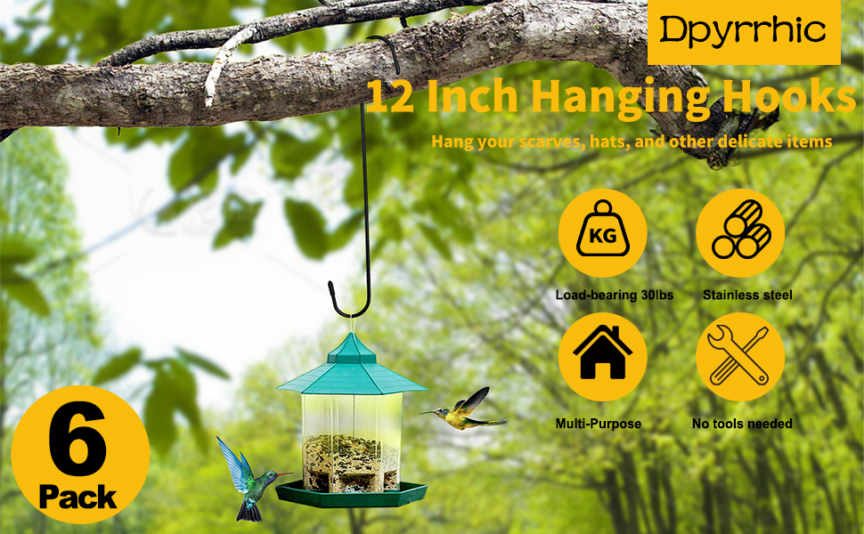 12 Inch Large S Hooks for Hanging Plants