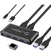YINNCEEN USB 3.0 Switch, USB Switcher 2 Computer Share 4 USB Devices, Peripheral USB KVM Switch f...