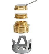 DZRZVD Mini Alcohol Backpacking Stove, Lightweight Brass Spirit Burner with Aluminium Stand for C...