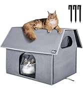 MIU COLOR Outdoor Cat House, Extra Large Weatherproof Cat Houses for Outdoor/Indoor Cats, Warm Fe...