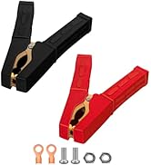 Jumper Cable Clamps 1 Pair, Battery Clamps Pure Copper, Battery Charger Clamps 4 Inch, Jumper Cab...
