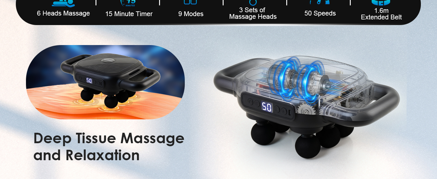 6 head massage gun