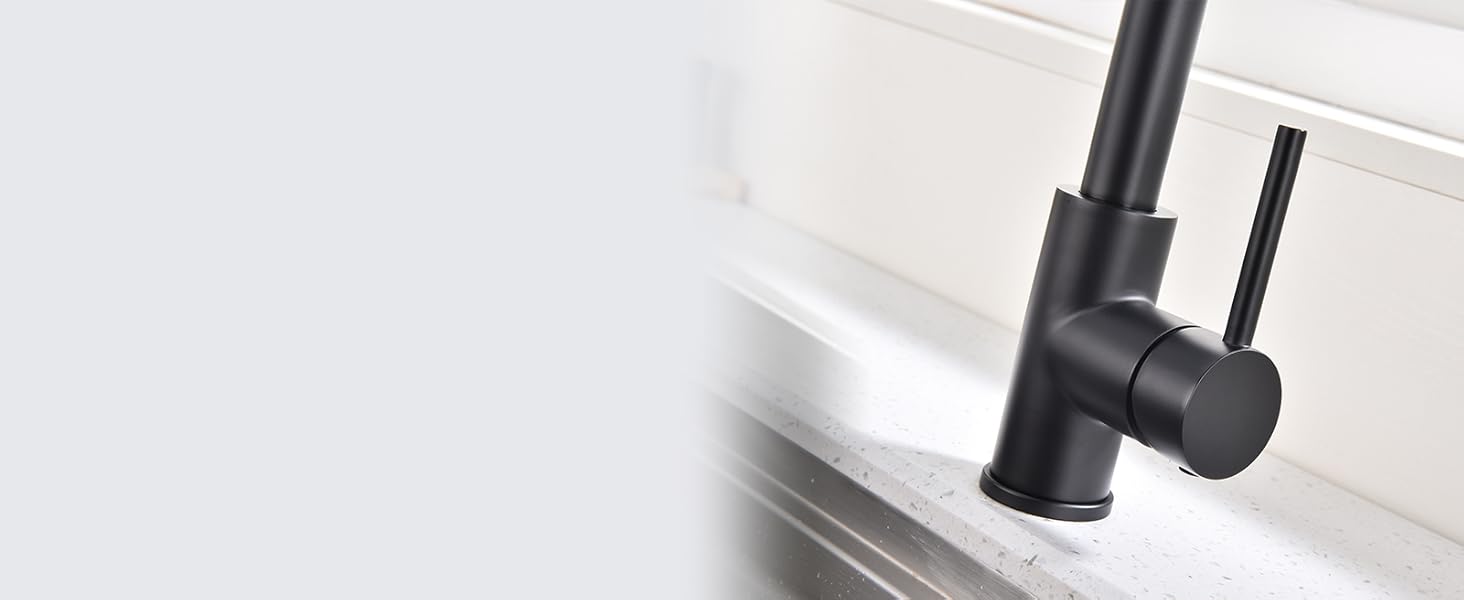 havin black pull out kitchen faucet