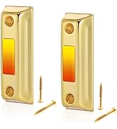 2Pcs Doorbell Push Button, Gold Heavy Duty Metal Door Bell Wired Button LED Lighted Wall Mounted ...
