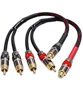 KOOKFJLLZ RCA Splitter Cable 1 Female to 2 Male 1ft - Professional Subwoofer Y Adapter for Dual S...