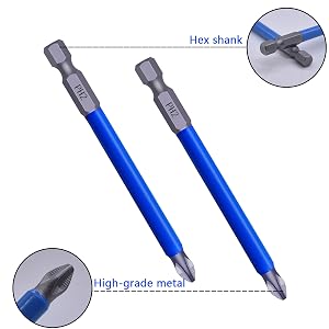 magnetic anti-slip drill bit (7pcs), ph2 bit, magnetic screw bits for drills, screw drill bit set