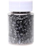 NIACONN 1000pcs Microlink Beads 4mm Silicone Lined Hair Tinsel Beads Micro Link Rings for Hair Ex...
