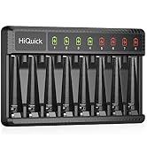 HiQuick 8 Bay AA AAA Battery Charger, High Speed Charging Battery Charger for 1.2V Ni-MH/Ni-CD Re...