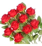 Kenpal Fake Roses Artificial Flowers with Stem for Wedding Decoration Centerpieces Bouquets 10pac...