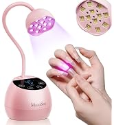 MelodySusie Gooseneck Cordless UV Nail Lamp with Adjustable Light Angle, P-ArtM2 Rechargeable Fas...