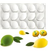 Silicone Lemon Mold, 15-Cavity Fruit Shape Baking Tray for Desserts, White