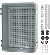 Joinfworld Clear Electrical Enclosure Box Outdoor 14x10x6 Plastic Junction Box Waterproof Outside...