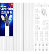 Delamu Cord Hider, 157in Wire Covers for Cords on Wall, Premium Cable Hider Cord Covers for Wires...