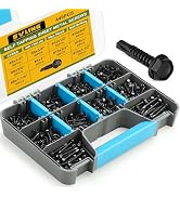 SVLING Black Self Tapping Screws Assortment Kit 449PCS, Stainless Steel 410 Self Drilling Screws ...