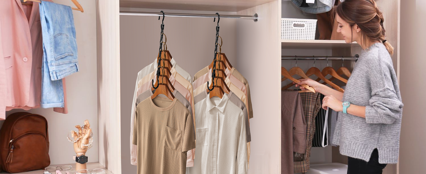 hangers space saving organizer saver clothes closet organization storage hanging