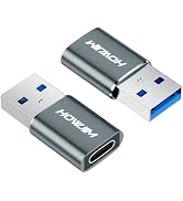 HOWJIM USB to USB C Adapter 2 Pack,Fast Charging 5Gbps Data Transfer | Type-C Female to USB A Mal...