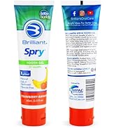 Brilliant Oral Care Kids Fluoride Free Toothpaste, Spry Gel with Xylitol, Strawberry Banana Flavo...