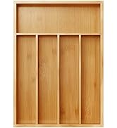 BAMEOS Utensil Drawer Organizer, Cutlery Tray Desk Drawer Organizer Silverware Holder Kitchen Kni...