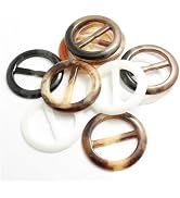 6Pcs Random Color Round Plastic Scarf Clip Ring Scarf Slides T Shirt Clips for Neckerchief Easy t...