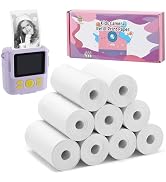9 Rolls Kids Instant Camera Print Refill Paper - 1''×2.2'' Photo Printer Thermal Paper Rolls Inst...