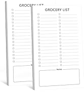 Joyberg Grocery List Magnet Pad for Fridge, 2 Pack Magnetic Notepads for Refrigerator, Magnetic G...