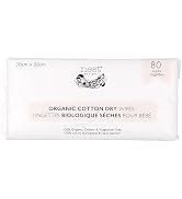 Nest Designs Organic Cotton Dry Baby Wipes for Sensitive Skin, Chemical-Free, 80 Wipes per Pack