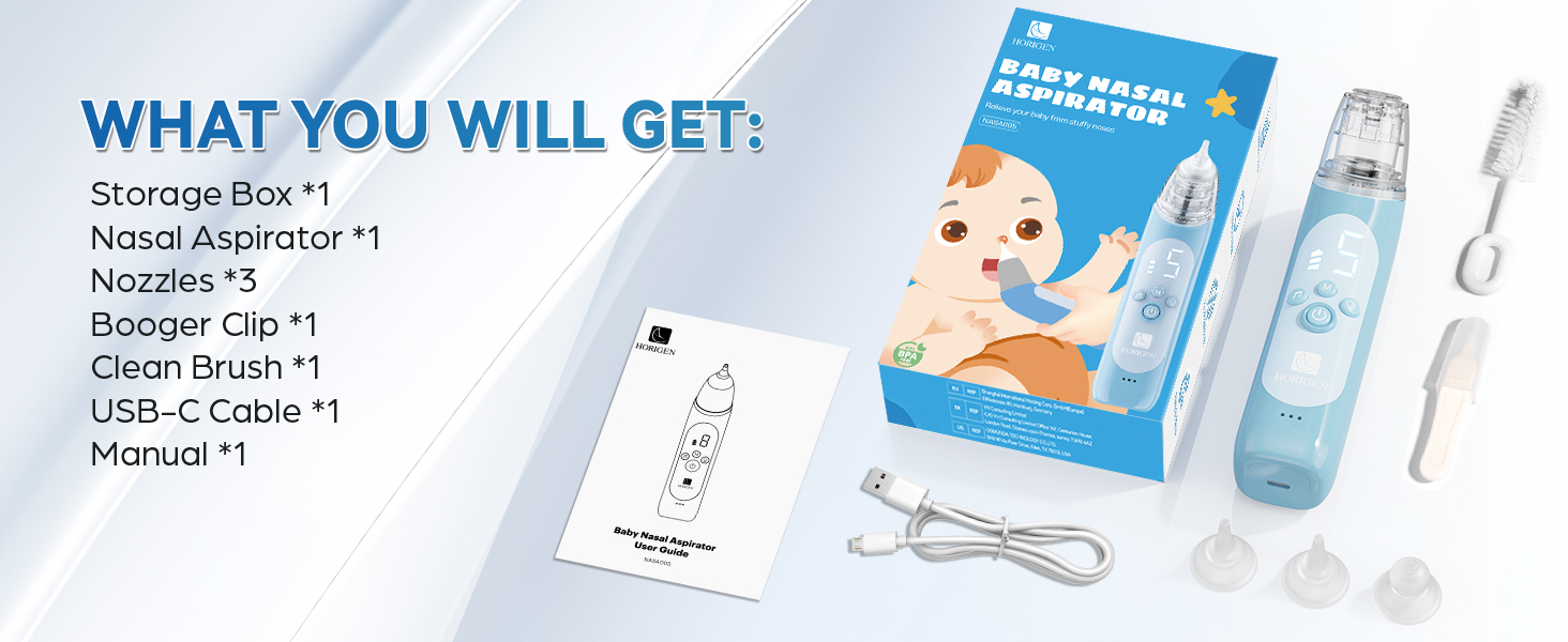 Electronic nasal aspirator for baby
