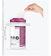 Mount Plus White Universal Medical Wipe Holder Installed on Mobile Cart Pole | Heavy Duty Wall Mo...